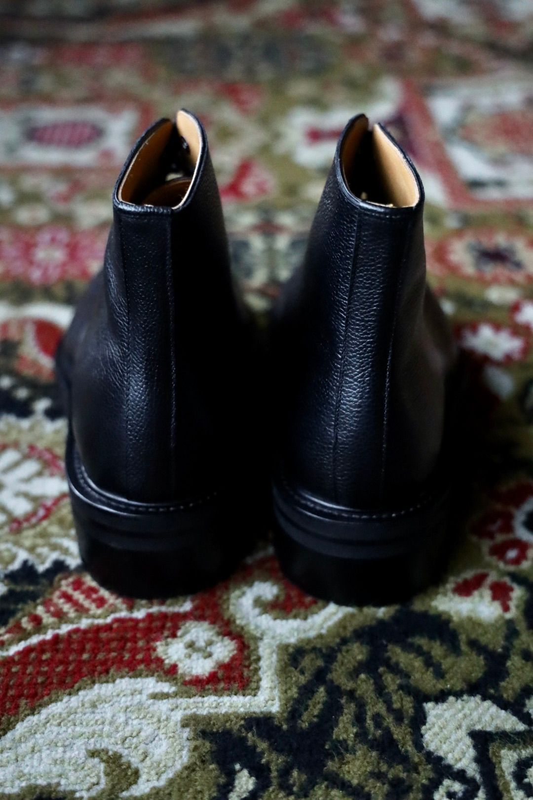 FOOTWORKSフットワークス  レースアップブーツ Lace-up shoes in grain leather(F03-0002_M)BLACK☆新作発売！