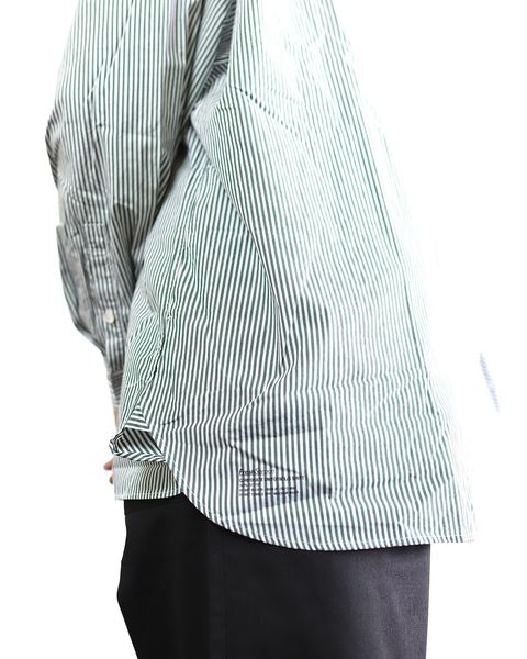 FreshService 24SS CORPORATE UNIFORM L/S SHIRT(GREEN STRIPE) style 2024.3.8