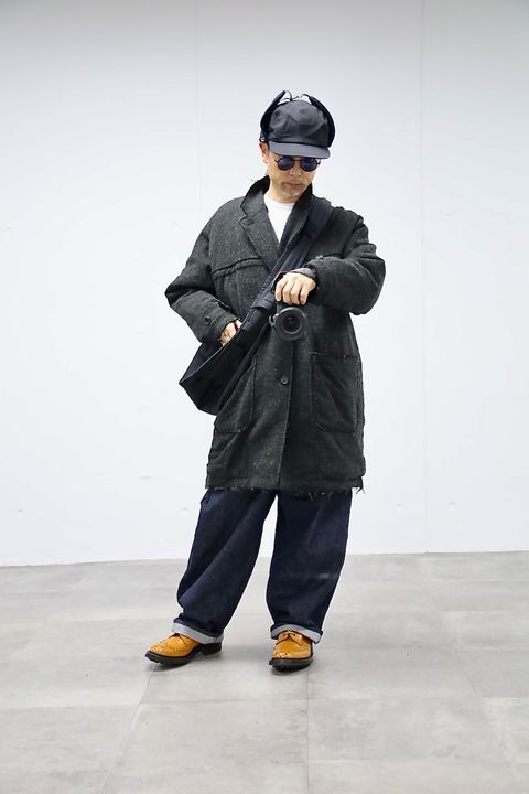COMME des GARCONS HOMME ウールツイードヘリンボーンコートスタイル