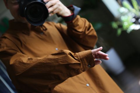 Graphpaper Broad L/S Oversized Regular Collar Shirt"BROWN"style.2021.5.25.