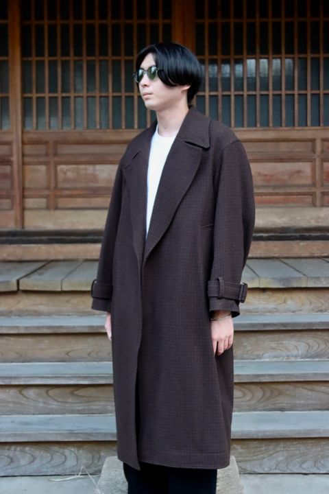 YOKE DOUBLE BREAST OVERCOAT"BROWN style"