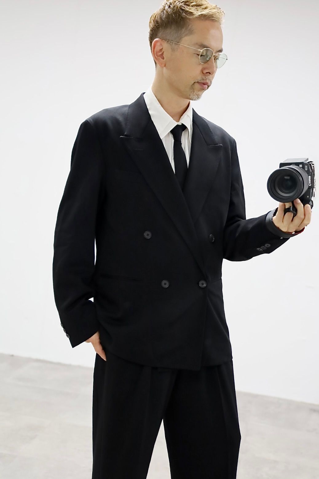 A.PRESSE 2026 STYLE2  Wool Double Breasted Jacketスタイル