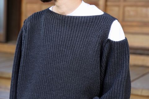 sulvam Slit over knit"GRAY"Style.2020.8.3.