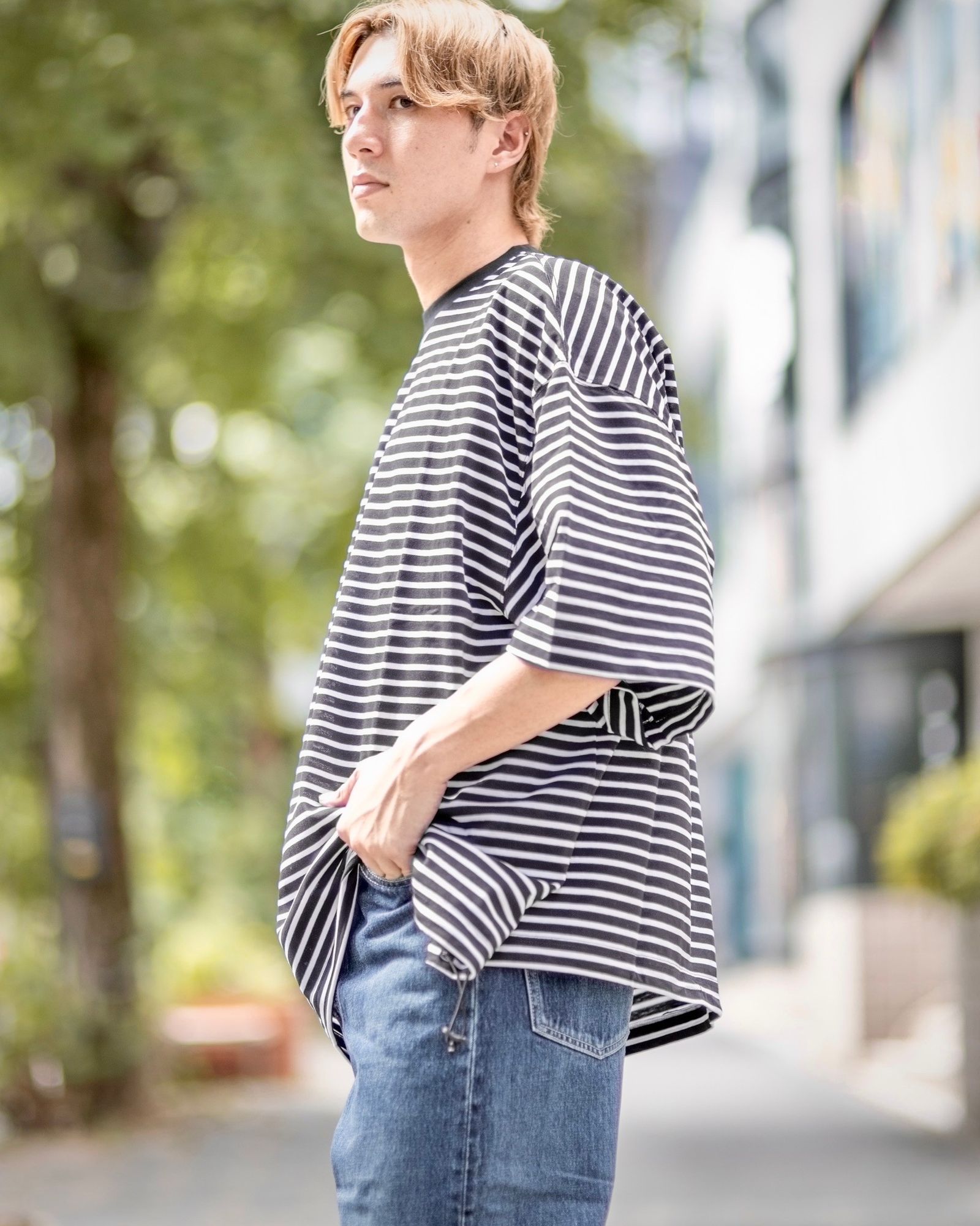 is-ness - イズネス24AW BALLOON STRIPES T SHIRT(31SSSH05-2