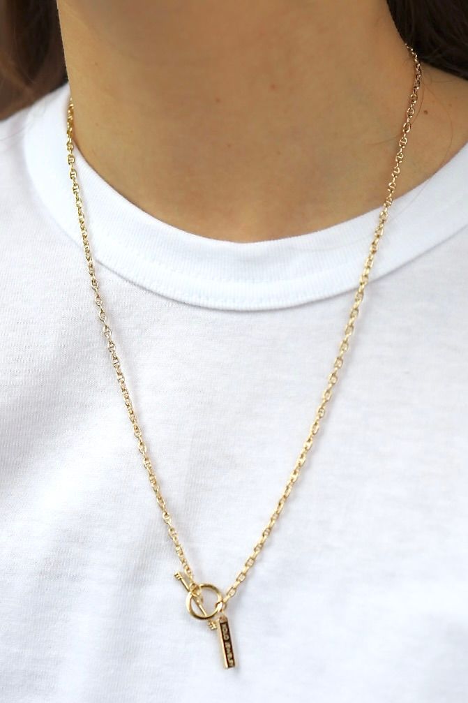 XOLO JEWELRY ネックレス / Tiny Solid Anchor Link Necklace (XON046-50G)