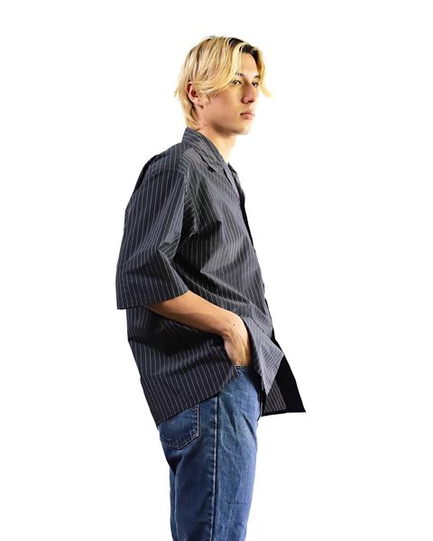 YOKE 24SS LANDSCAPE PRINTED OPEN COLLAR SHIRT  style 2024.5.26