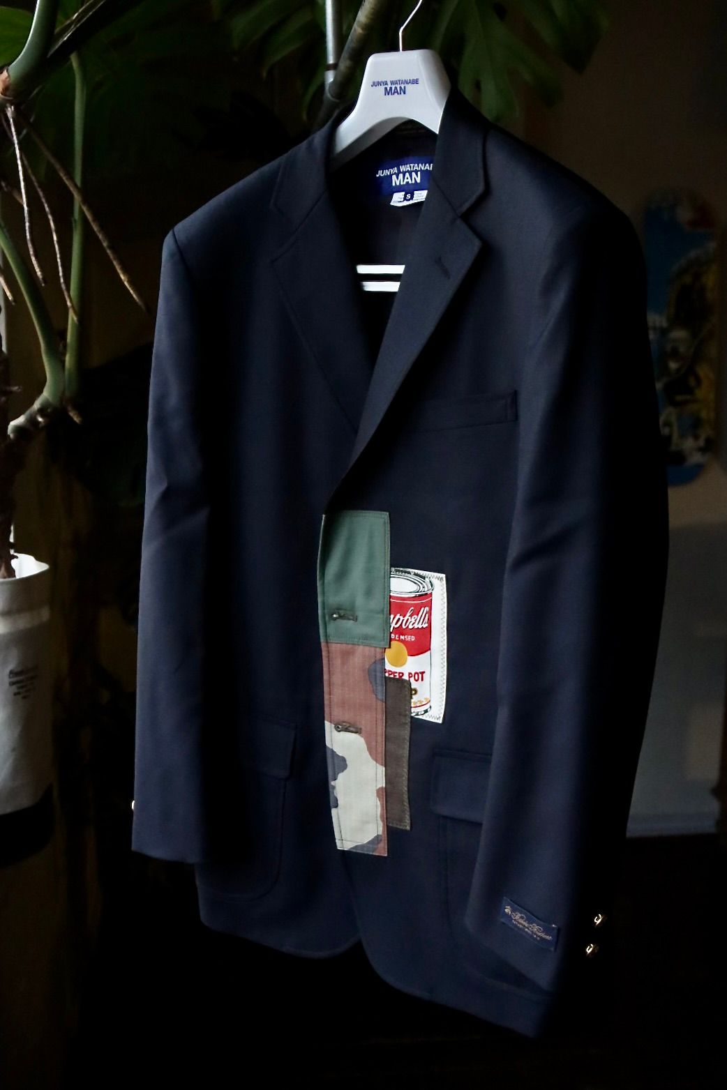 ジュンヤワタナベマン23SS BROOKS BROTHERS×ANDY WARHOLブレザーカスタマイズ(WK-J101-051) NAVY