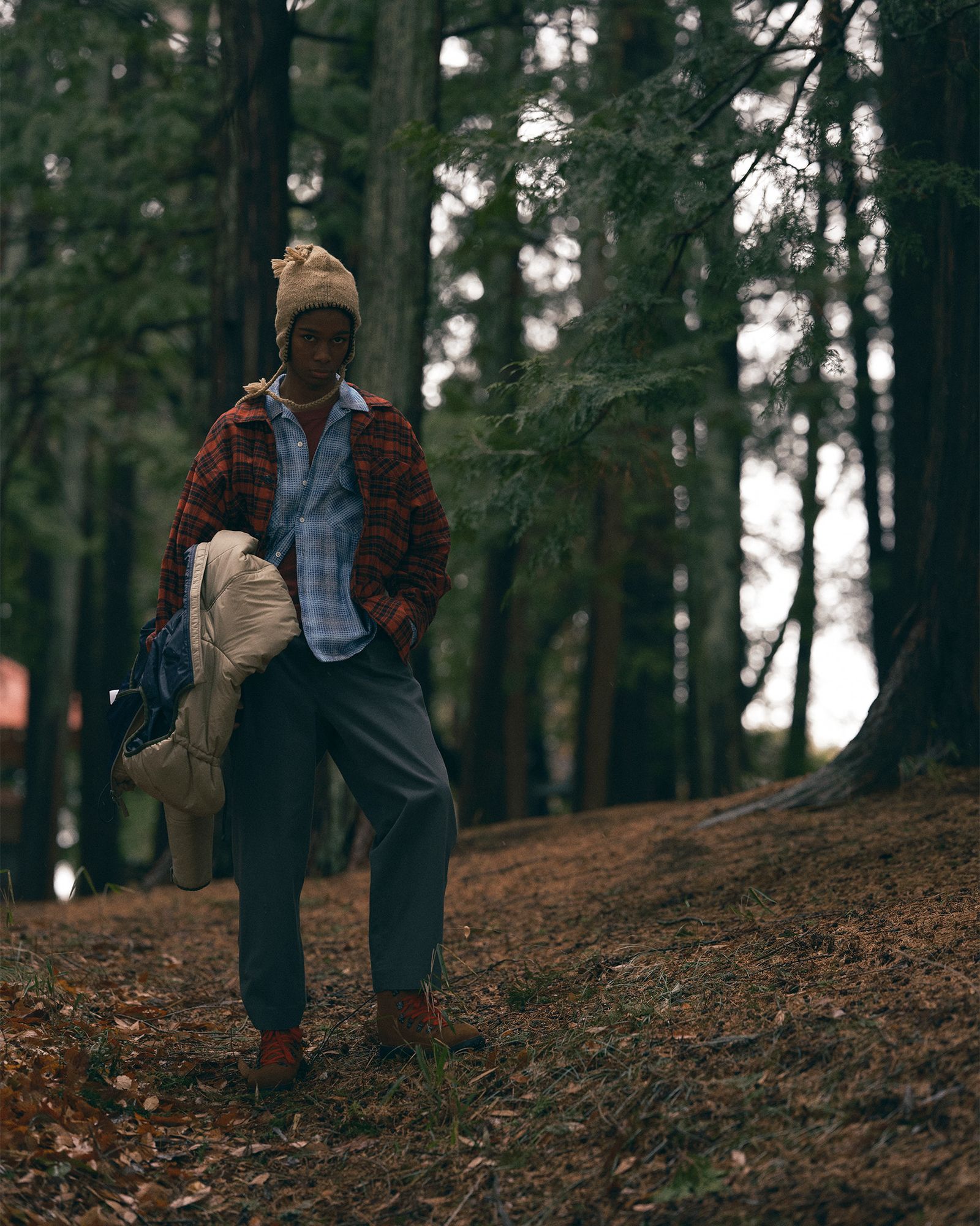 セダンオールパーパス FW25 Printed Plaid Flannel Open Collar Shirt(SD25F-SH02)Blue×Navy☆9月6日(土)発売！