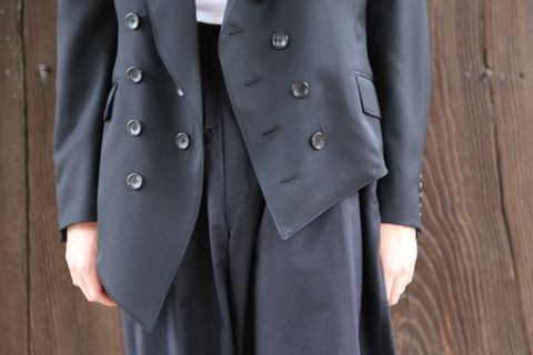 sulvam 2020AW Gabardine double jacket"BLK" style.2020.7.10.