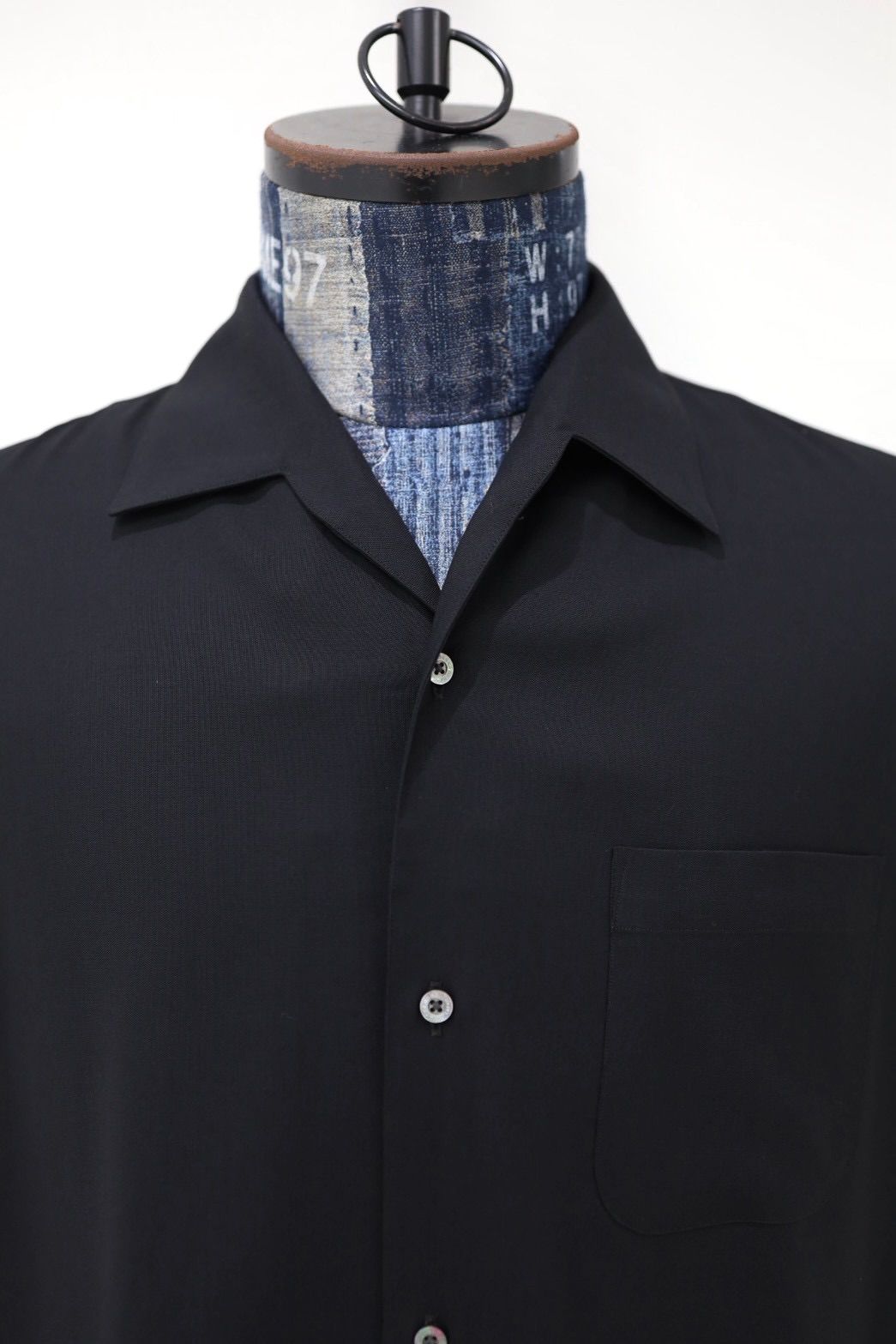MARKAWARE 26SS ITALIAN OPEN COLLAR SHIRT(A26A06SH02C)BLACK☆新作発売！