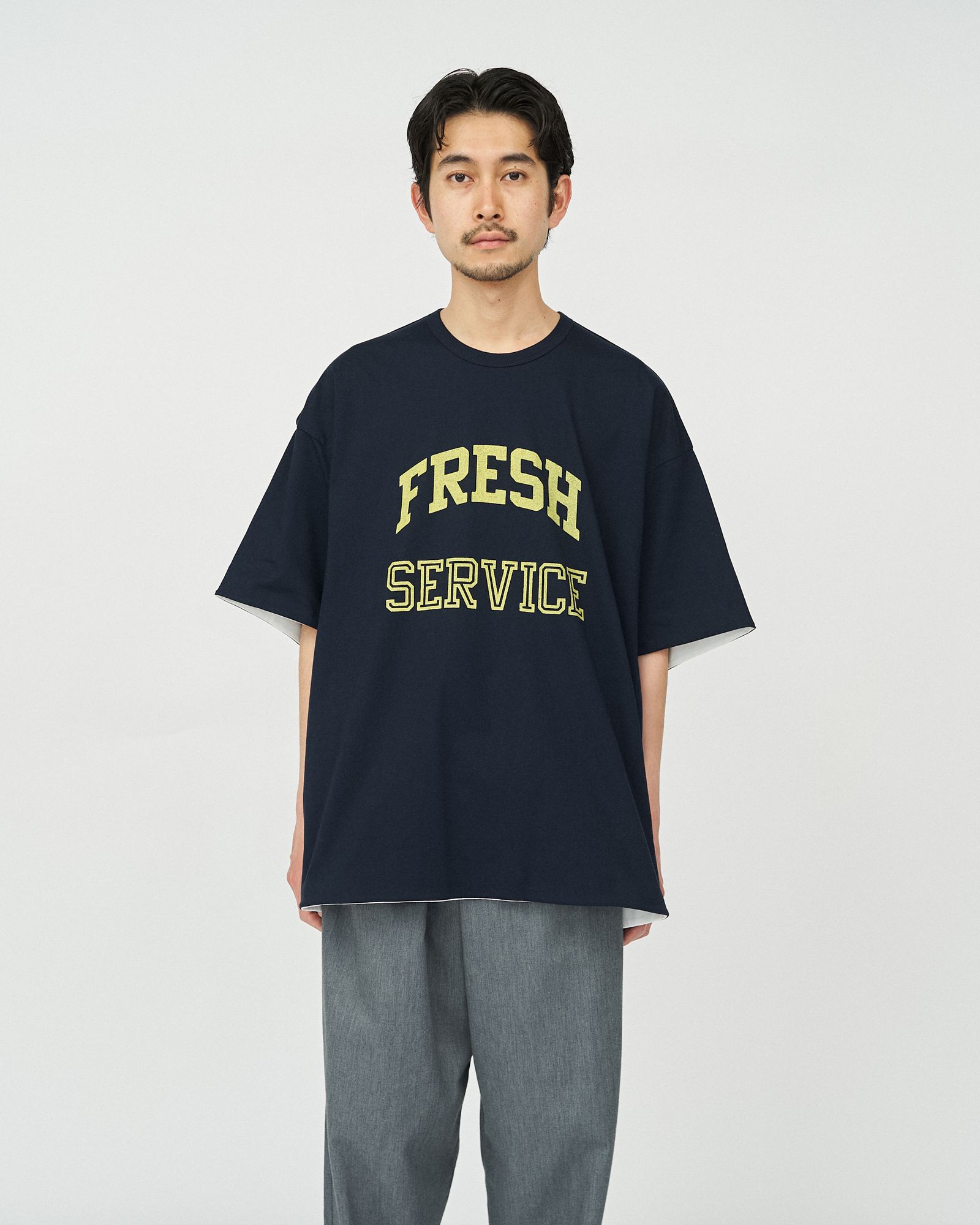 フレッシュサービス REVERSIBLE S/S TEE (FSC252-70040)NAVY
