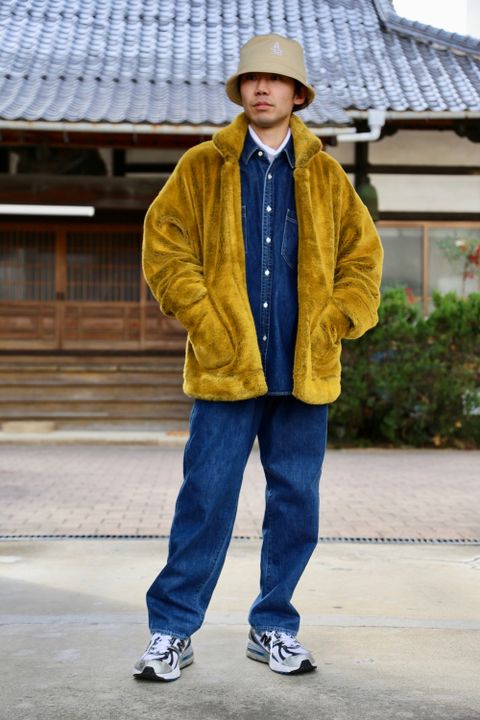 doublet HAND-PAINTED FUR JACKET"YELLOW"Style.2020.12.20.