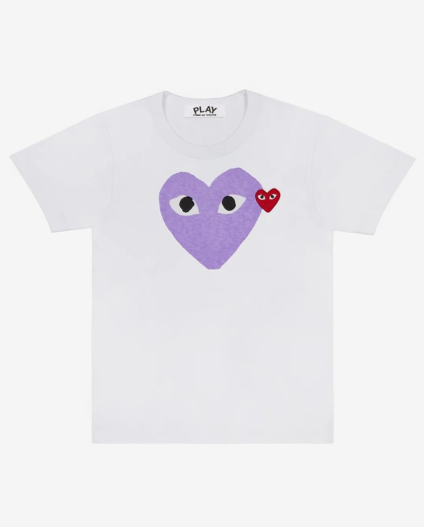 PLAYプレイコムデギャルソン RED EMBLEM Tシャツ(PURPLE)
