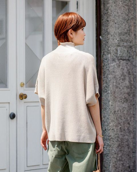 グラフペーパー 25SS新作Linen Solotex S/S Mock Neck Knit style.2025.4.26