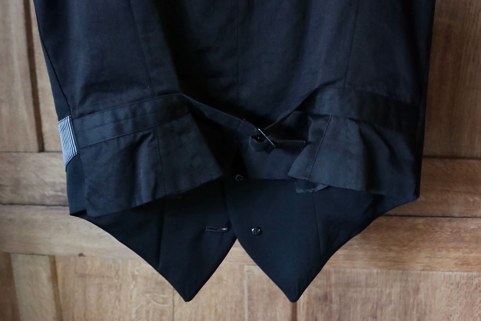 ヨウジヤマモト24SS GABARDINE W-LEFT DECORATIVE CLOTH VEST(HS-V10-100-2)BLACK