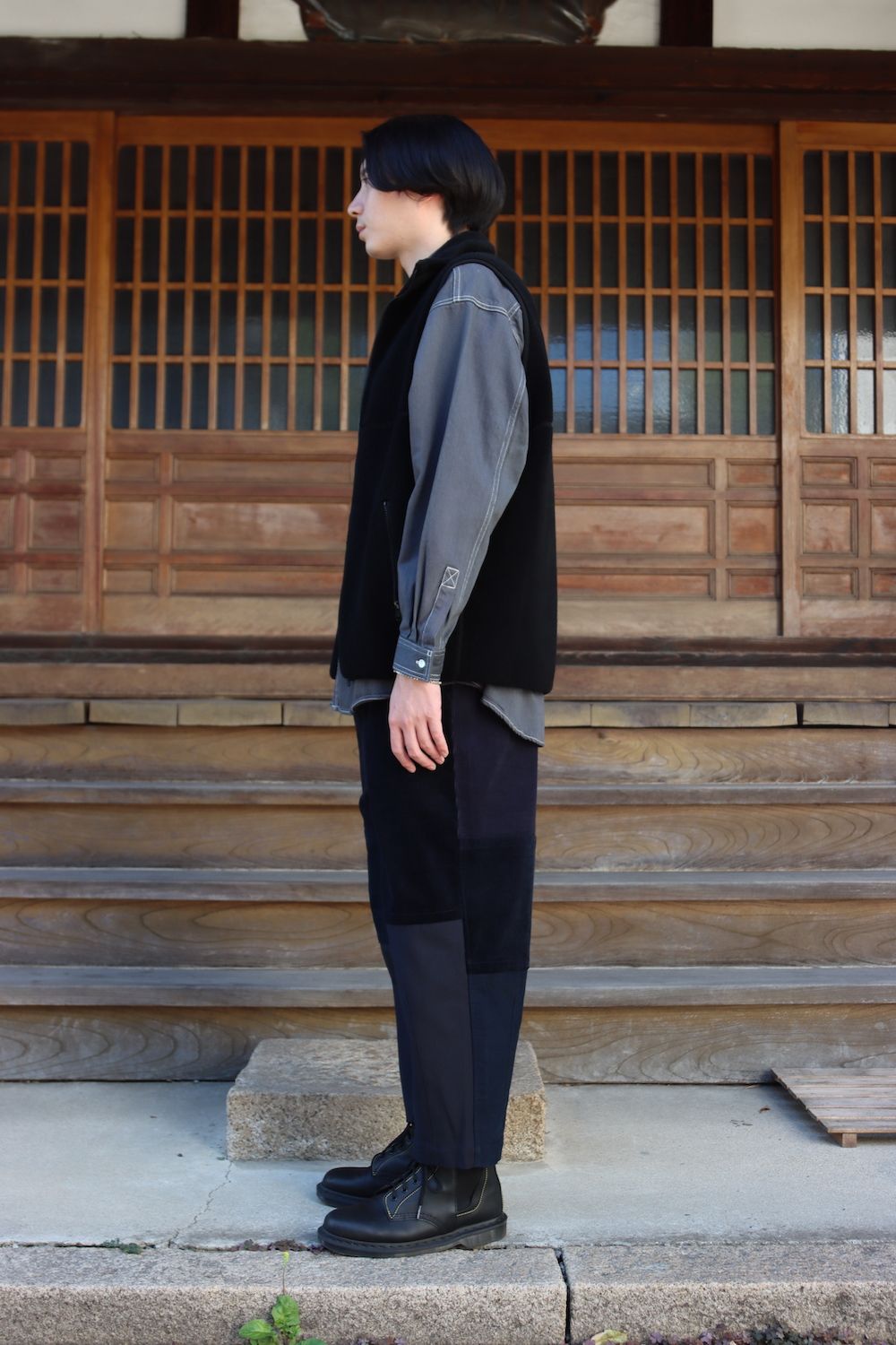 Graphpaperb Wool Boa Zip-Up Vest(GU213-70205B) style.2021.10.10