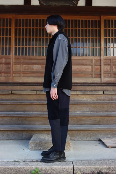 Graphpaperb Wool Boa Zip-Up Vest(GU213-70205B) style.2021.10.10