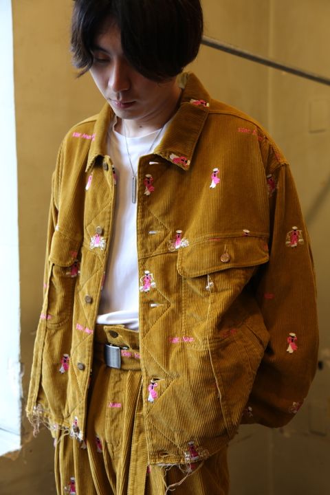 VETNAM EMBROIDERY COURDUROY JACKET & VETNAM EMBROIDERY WIDE TAPERED TROUSERSセットアップスタイル.2020.9.12.