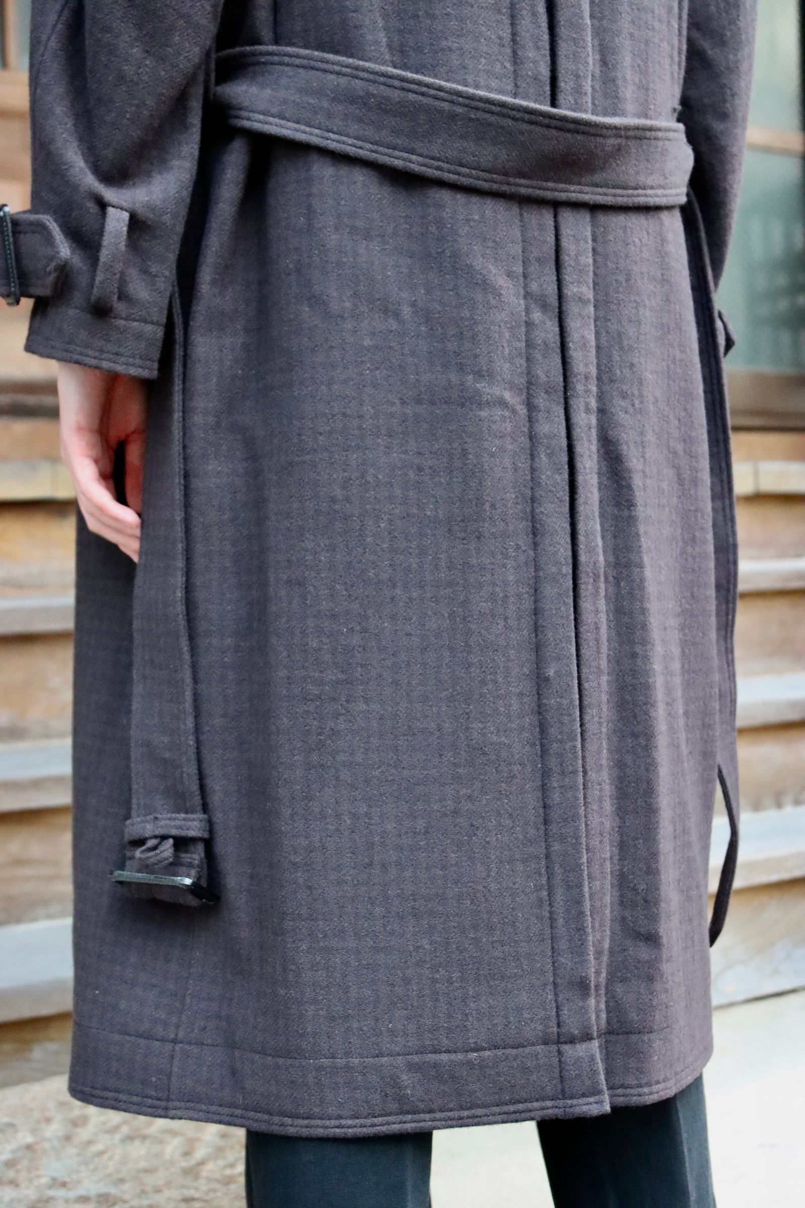 YOKE DOUBLE BREAST OVERCOAT"BLACK style"