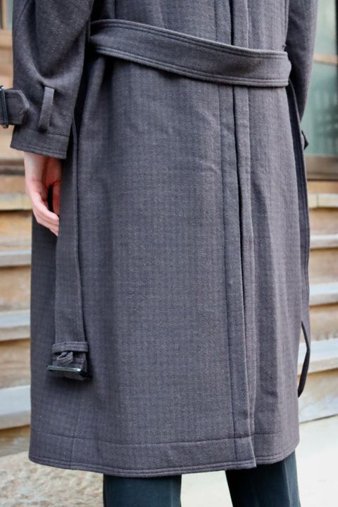 YOKE DOUBLE BREAST OVERCOAT"BLACK style"