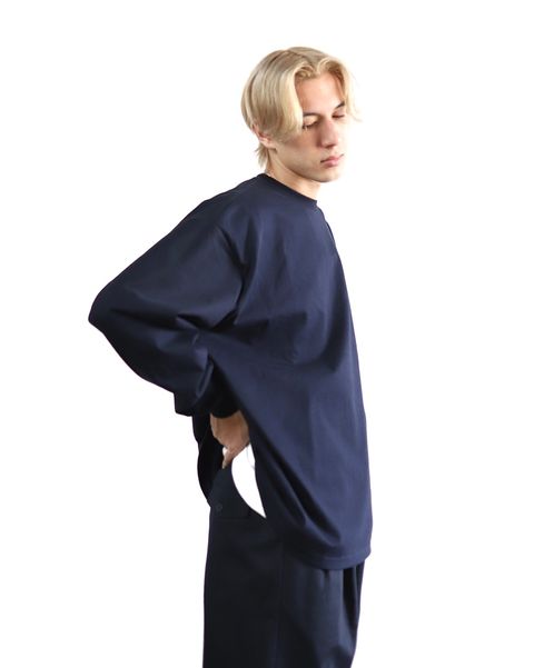 グラフペーパー24SS Heavy Weight L/S Oversized Tee (NAVY)style 2024.3.15