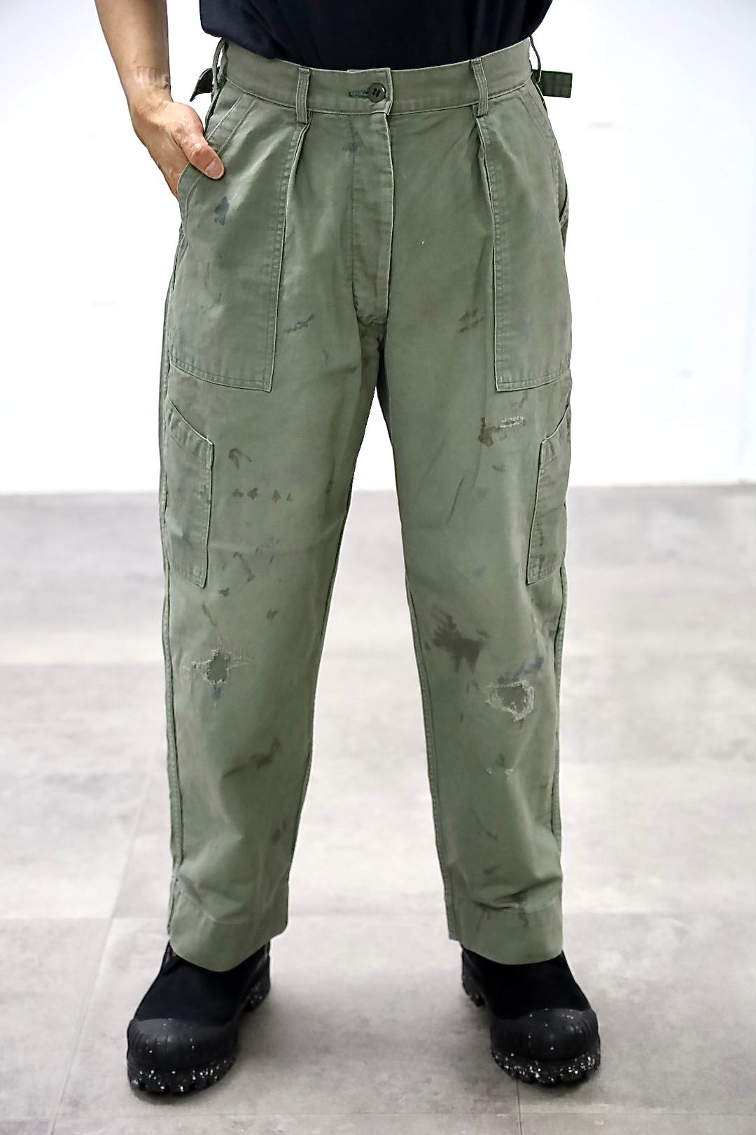 BOW WOW 25FWバウワウ REPAIRED USAF MECHANIC PANTS(BW252-RUMP) AGED SAGE GREEN