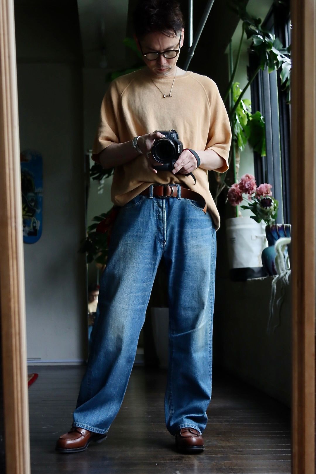 A.PRESSE No.2 Washed Denim Pantsスタイル34