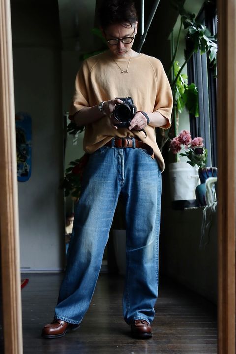 A.PRESSE No.2 Washed Denim Pantsスタイル34