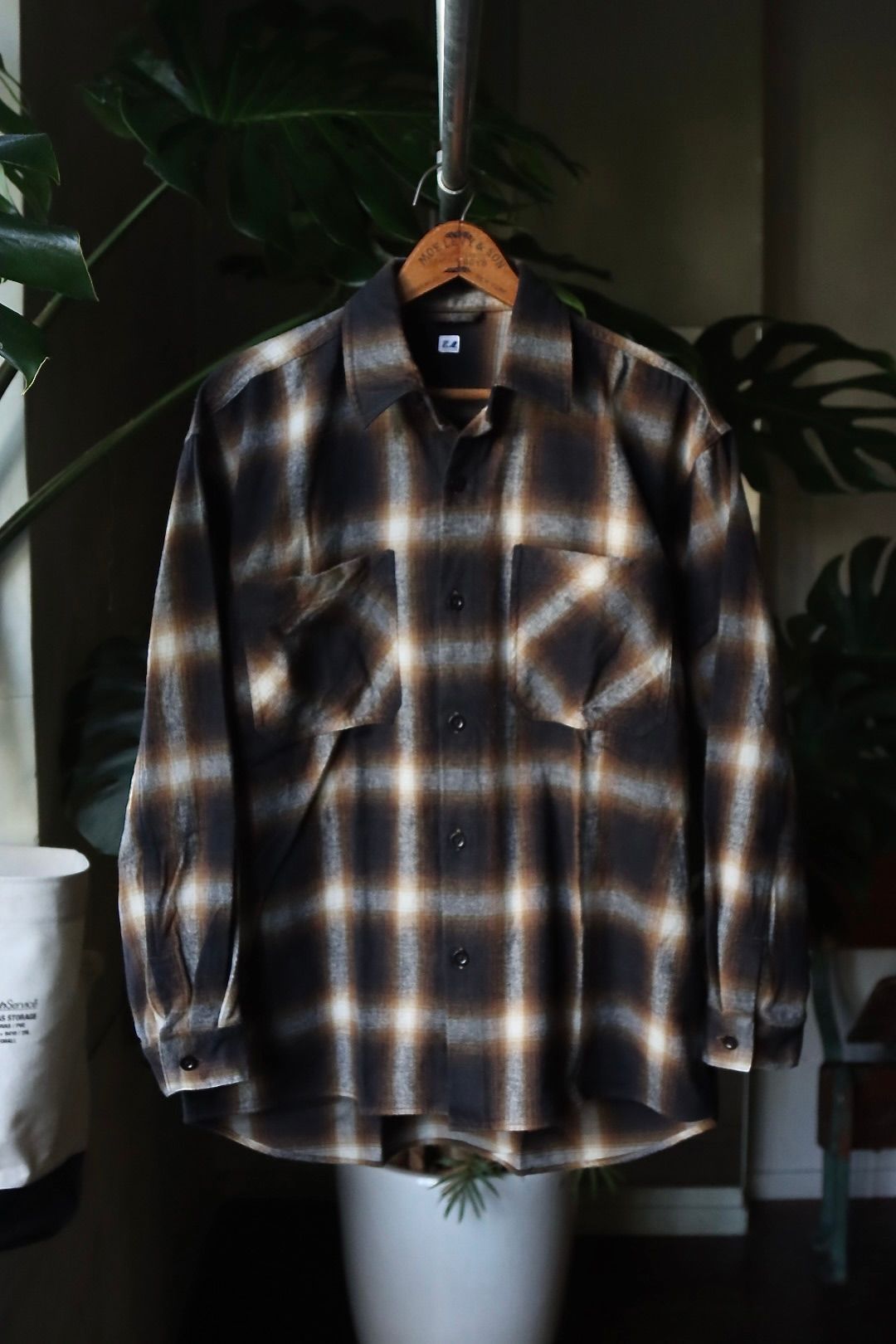 ファッションETS.MATERIAUX Ombre Check Flannel Shirts