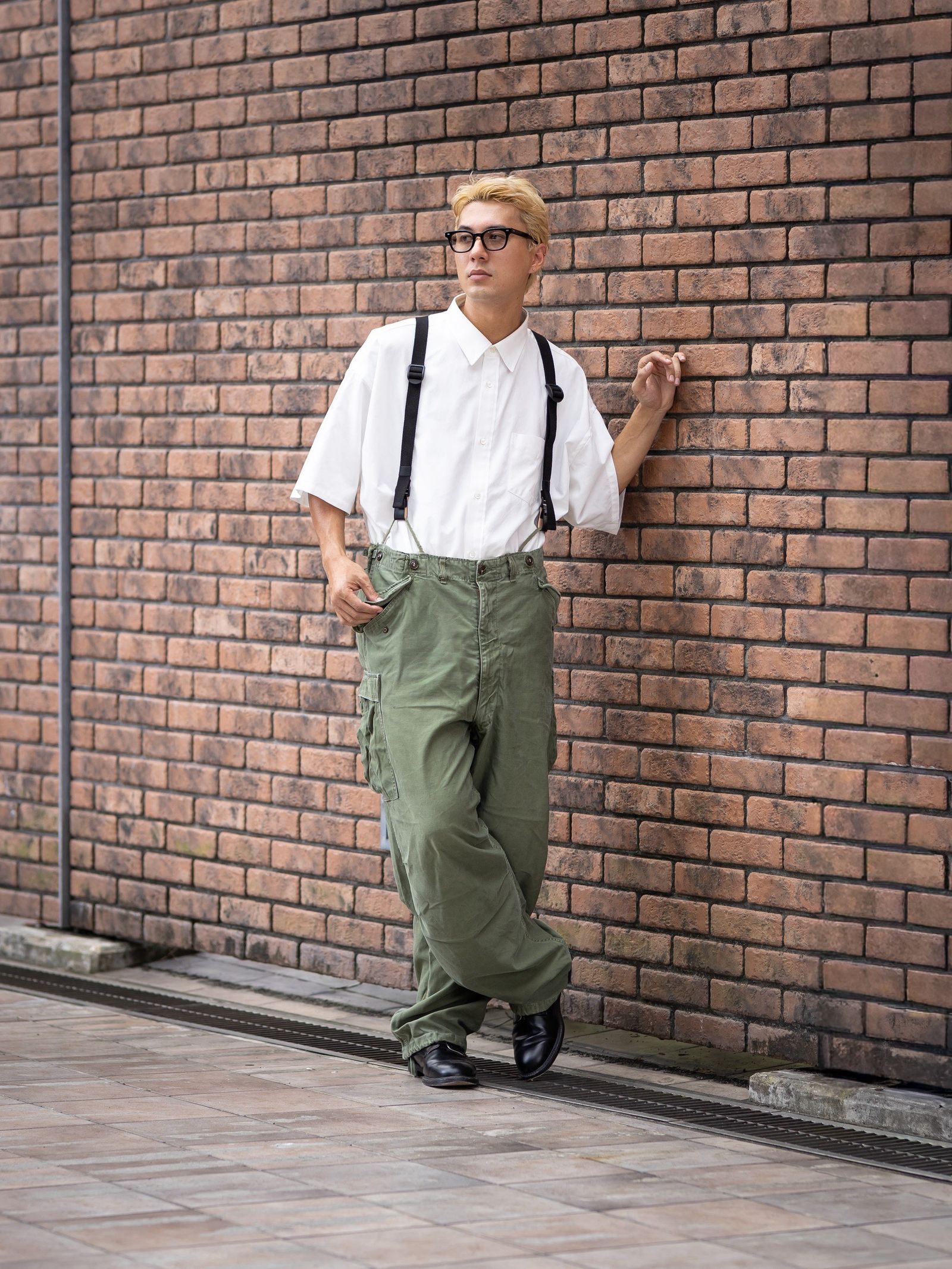 グラフペーパー Graphpaper Y-Back Suspenders(GM263-90566)BLACK