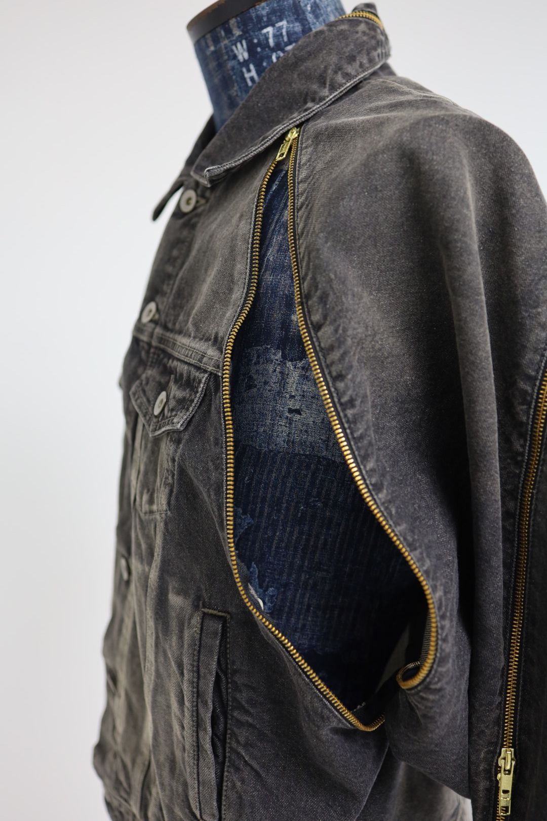 doublet ダブレット26SS FILLETED ZIP DENIM JACKET (26SS08BL241) BLACK ★1月17日(土)11:00発売！