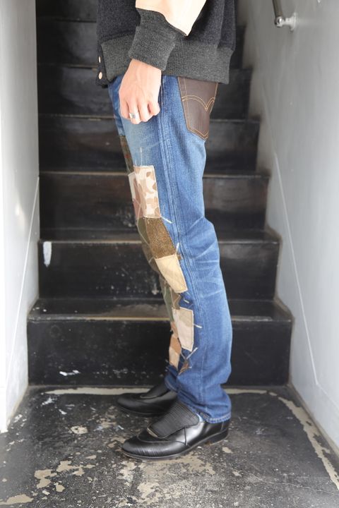 JUNYA WATANABE COMME des GARCONS MAN Levi′s 513カスタマイズ×多素材パッチワークデニムパンツ Style.2020.8.30.