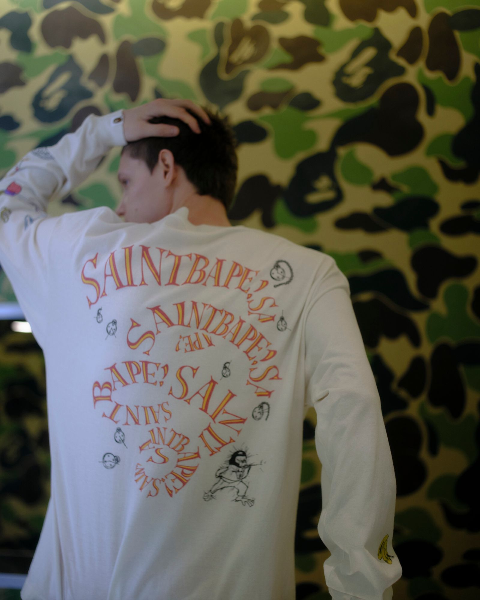 セントマイケル 26AW RUNNING BAPE_LS T-SHIRT (SM-MK1-0000-C38) WHITE☆9月19日(土)発売！