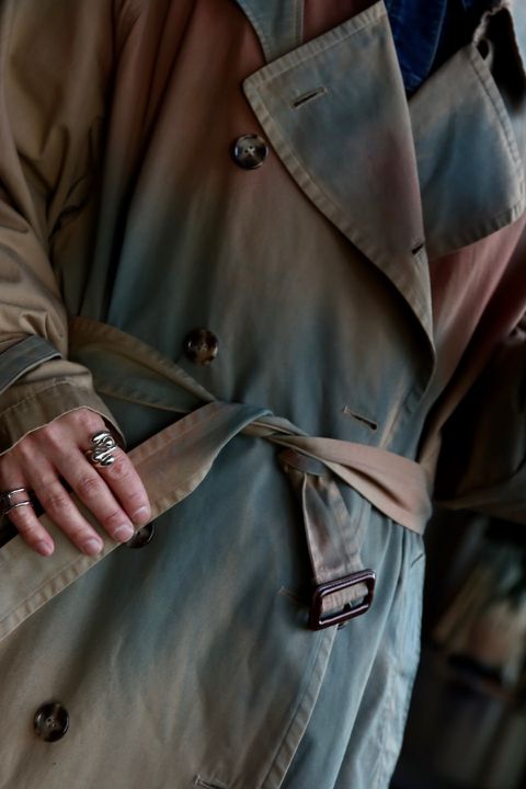 YOKE 23SS SPRAY PRINTED TRENCH COATスタイル