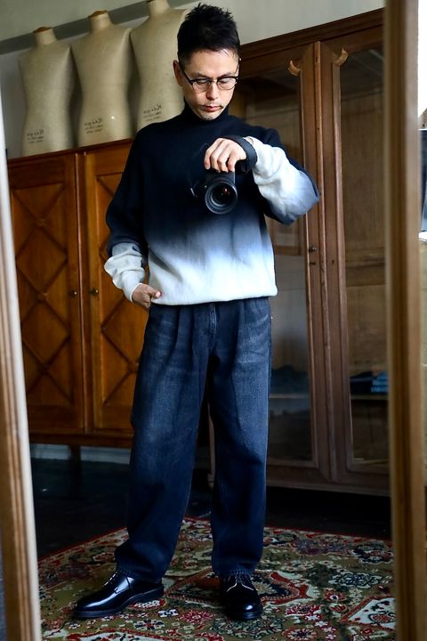 Graphpaper Selvage Denim Two Tuck Tapered Pantsスタイル