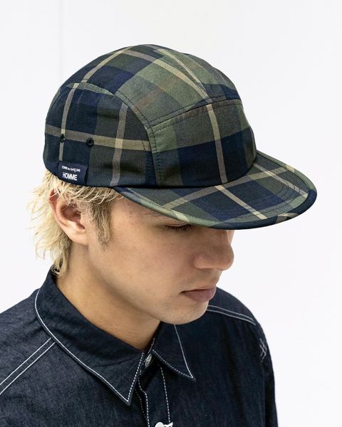 コムデギャルソンオム26SS BRIEFINGコラボ 綿エステルチェックCAP(HQ-K602-051-1)KHAKI/BROWN★4月3日(金)発売！