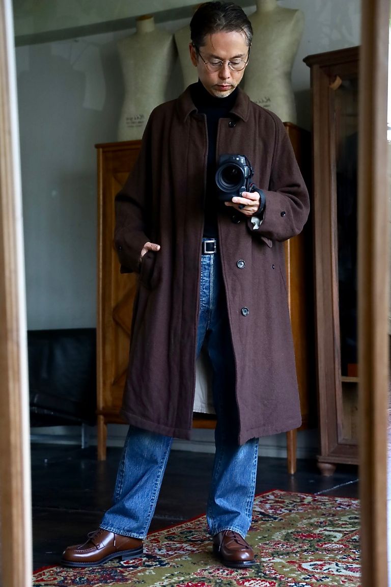 blurhms Classic Wool Balmacaan Coat"BROWN"スタイル.2025.10.13.