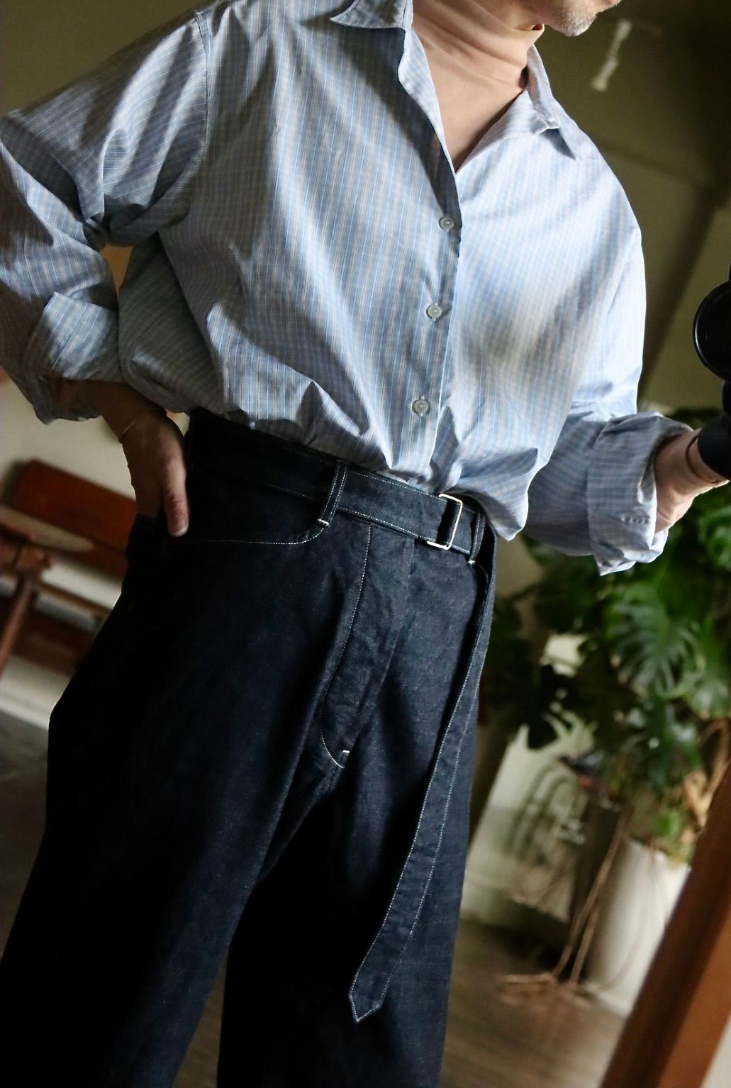 ブラームス Denim Long Belted Pants Mixスタイル.2022.6.22
