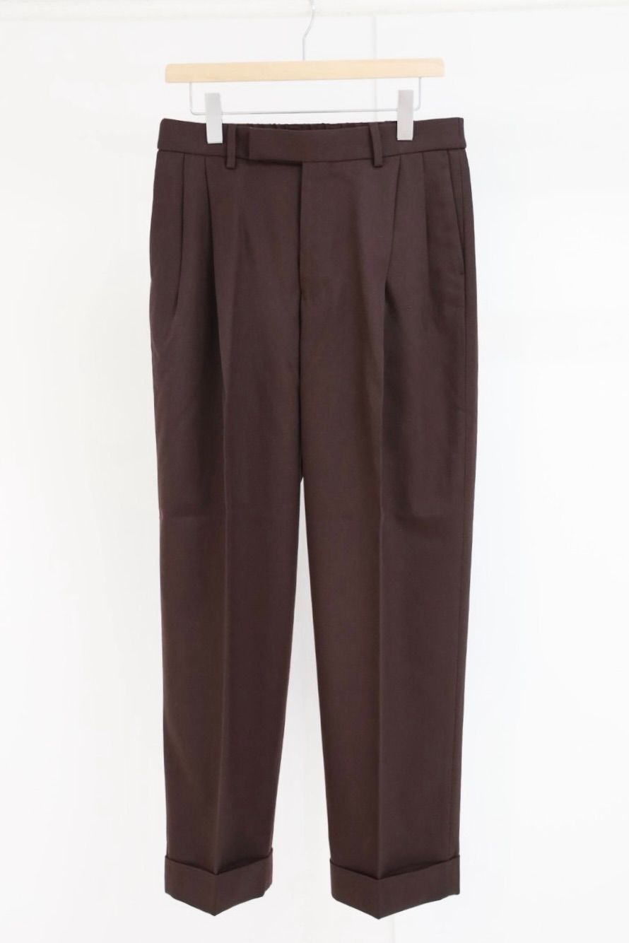 マーカウェア 26AW DOUBLE PLEATED SEMI EASY TROUSERS(A26C07PT02C) DARK BROWN☆新作発売！
