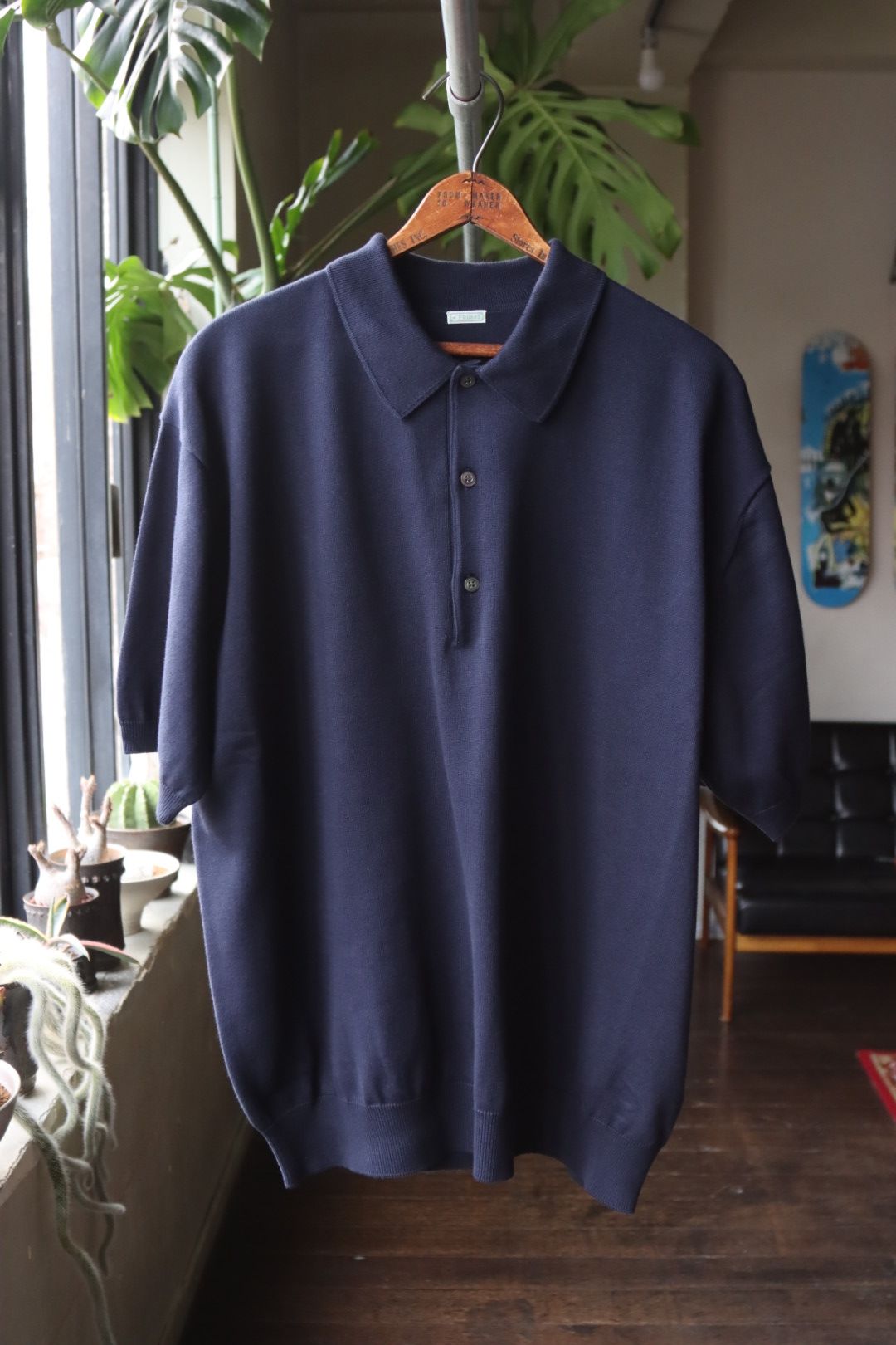 A.PRESSE - アプレッセ23SS S/S Cotton Knit S/S Polo  Shirts(23SAP-03-04H)NAVY☆3月25日(土)発売！ | mark