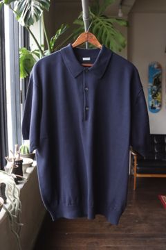 アプレッセ23SS S/S Cotton Knit S/S Polo Shirts(23SAP-03-04H)NAVY☆3月25日(土)発売！