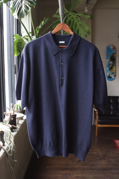 アプレッセ23SS S/S Cotton Knit S/S Polo Shirts(23SAP-03-04H)NAVY☆3月25日(土)発売！