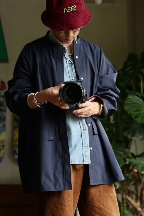 フレッシュサービス 22SS CARGO POCKET UTILITY SHIRT "NAVY"スタイル.2022.6.7.