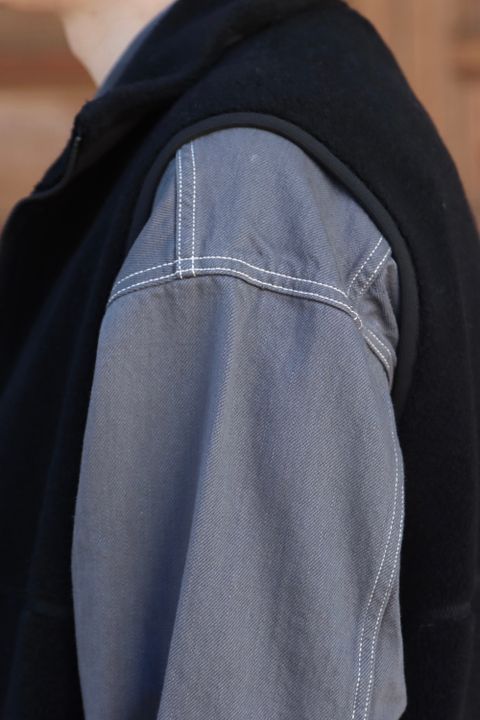 Graphpaperb Wool Boa Zip-Up Vest(GU213-70205B) style.2021.10.10
