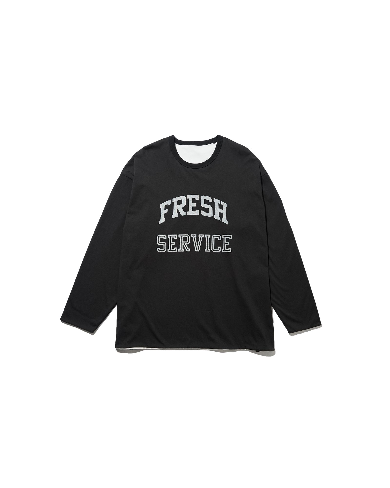 フレッシュサービス REVERSIBLE L/S TEE (FSC252-70041)BLACK