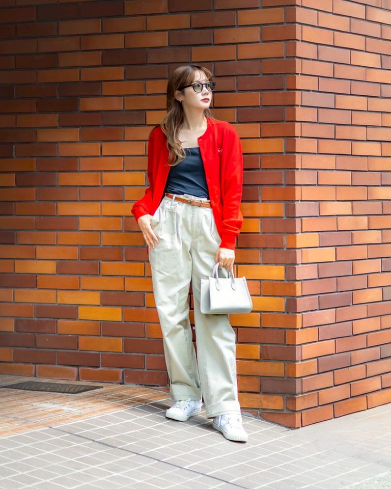 PLAY COMME des GARCONS 新作ROUNE-NECK RHINESTONE CARDIGAN(RED HEART)style.2025.8.6