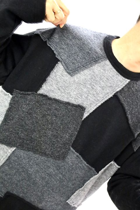 COMME des GARCONS HOMME ウールナイロン天竺パッチワークニット2025.10.3.
