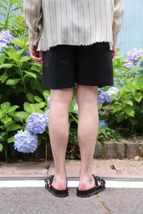 Graphpaper Stretch Typewriter Cook shorts"BLACK" (GM201-40084B) style.2020.7.3.