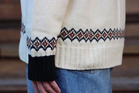 JUNYA WATANABE COMME des GARCONS MAN ウールジャガードニット求心柄"WHITE"style