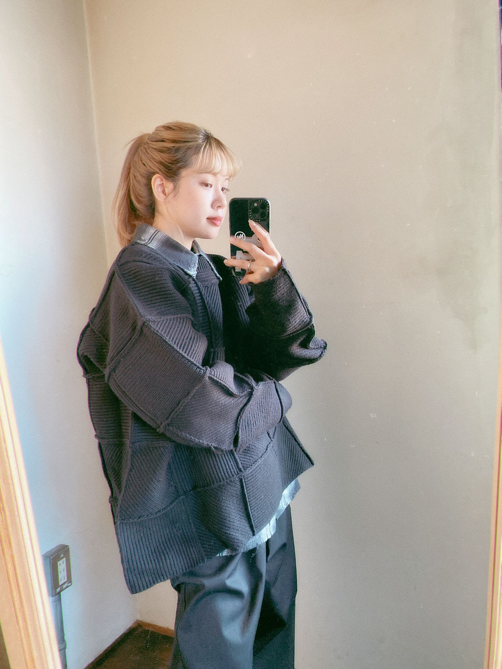 YOKE 24SS PATCHWORK RIB SWEATER style.2023.12.23